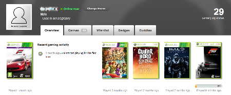 プレイ履歴画面（Xbox 360）